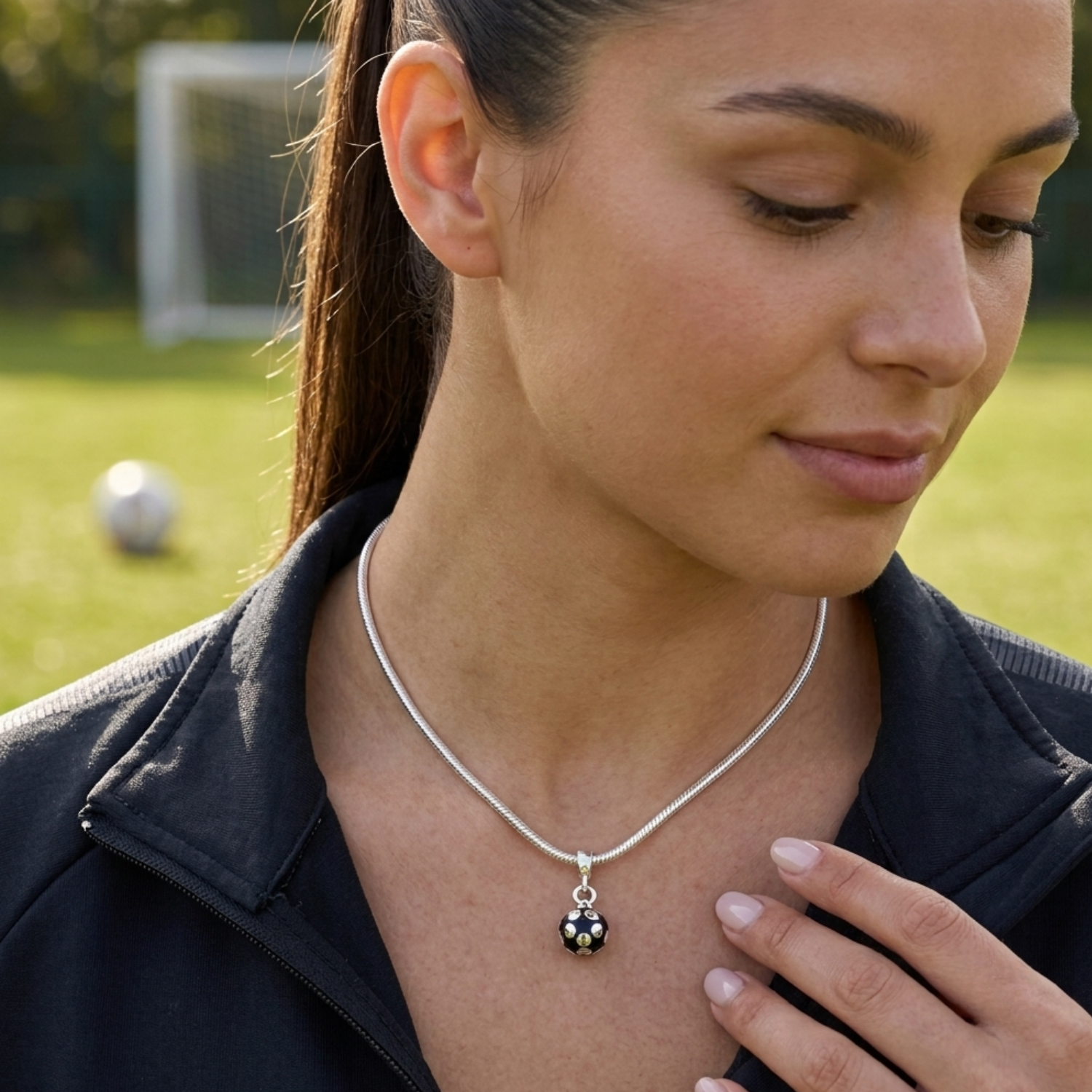 Silver Football Charm