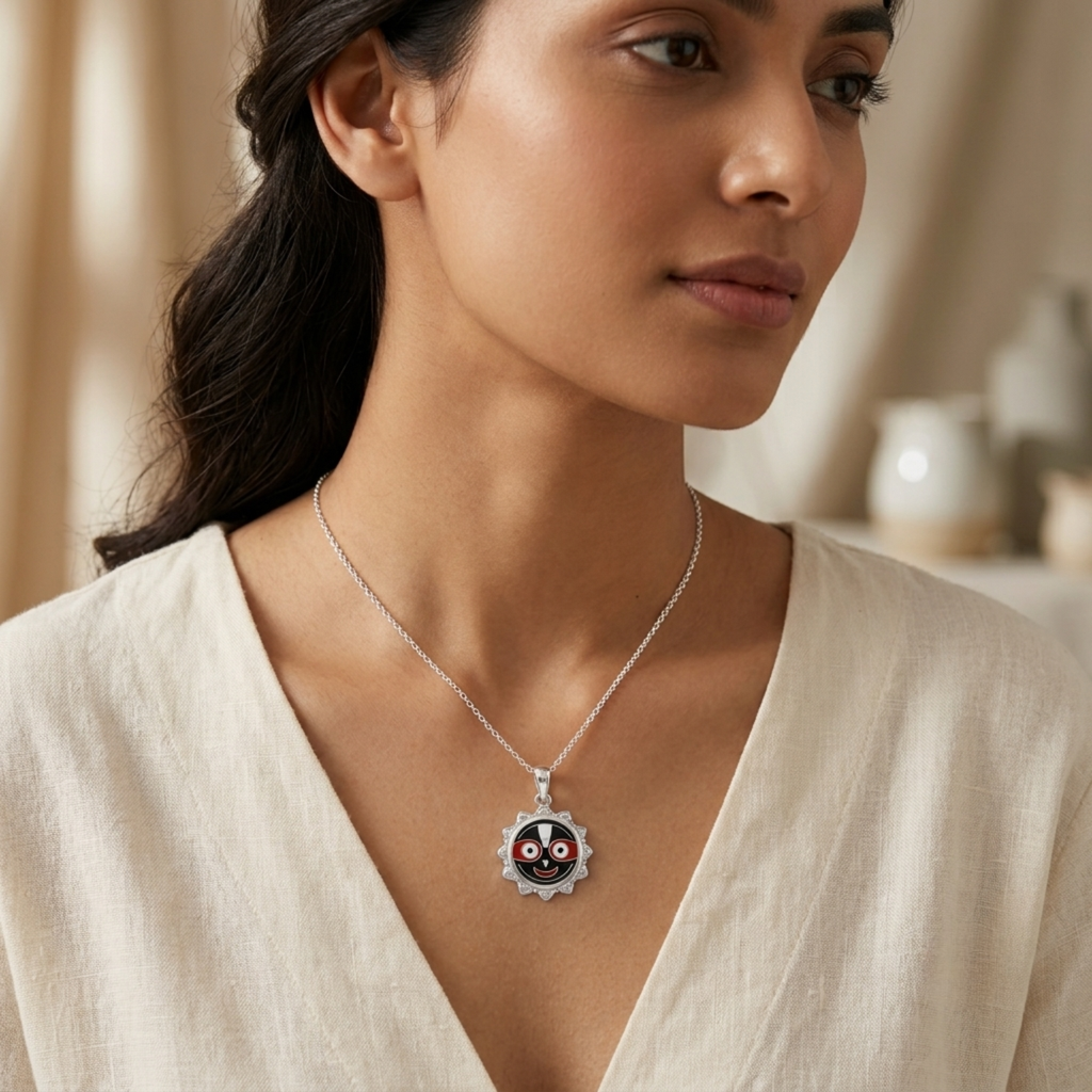 Silver Lord Jagannath Pendant