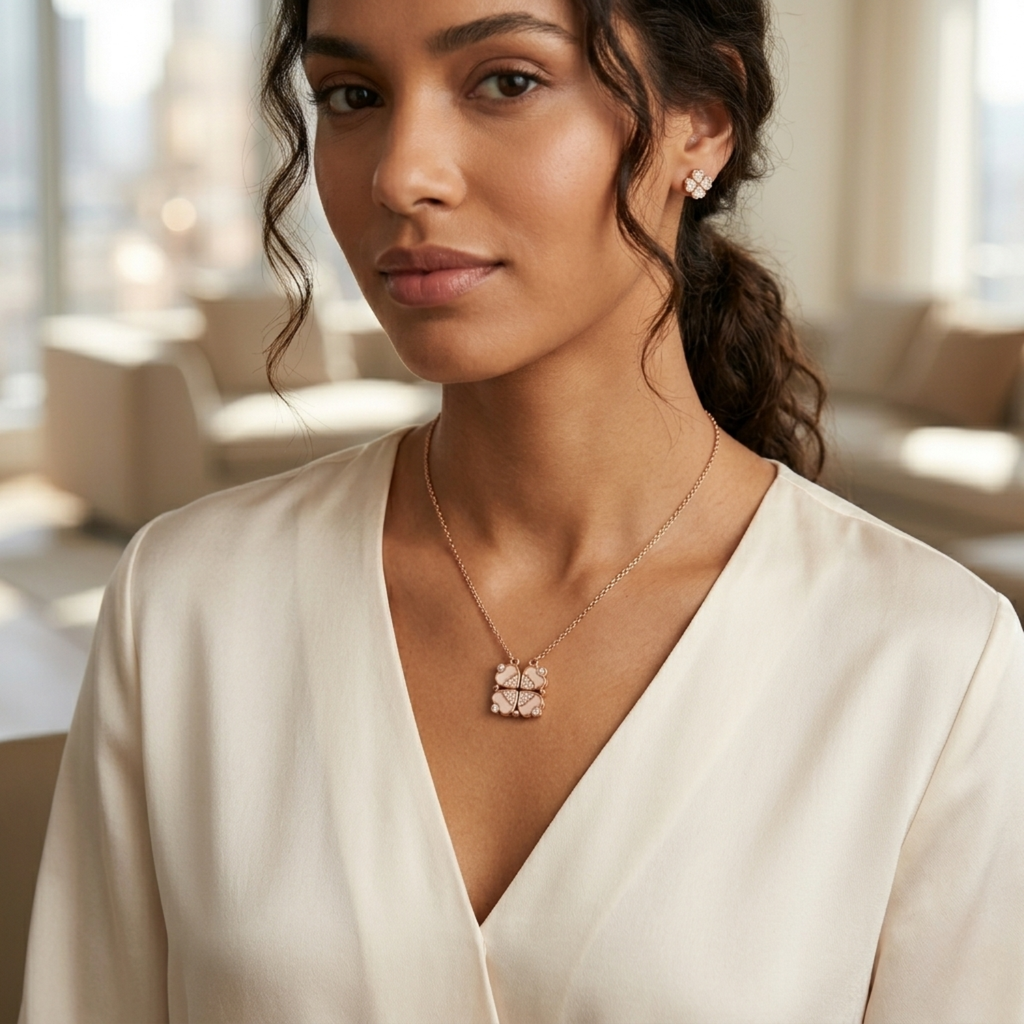 Silver Forever Linked Magnetic Heart Necklace