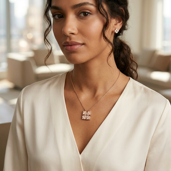 Silver Forever Linked Magnetic Heart Necklace