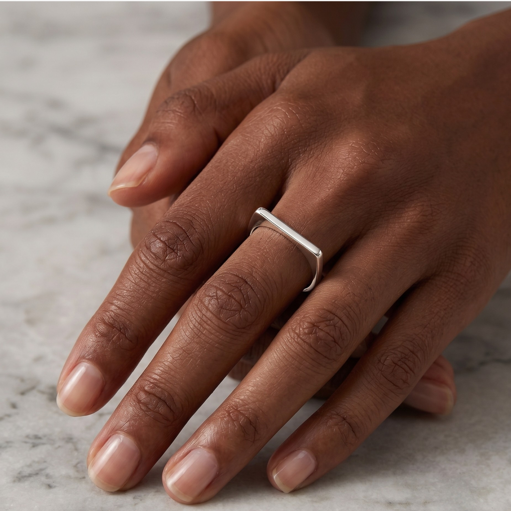 Silver Geometric Ring
