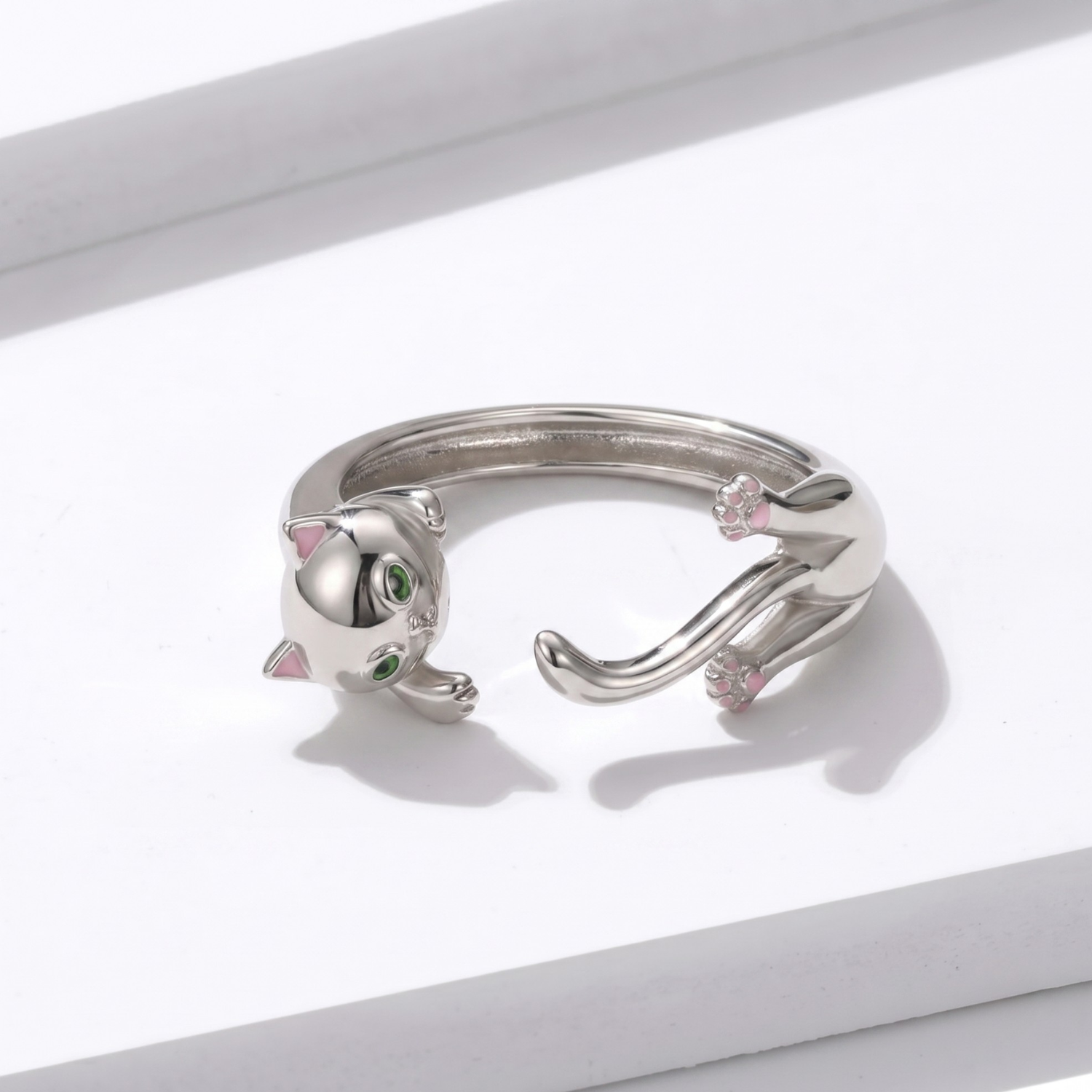 Silver Purrfection Cat Ring