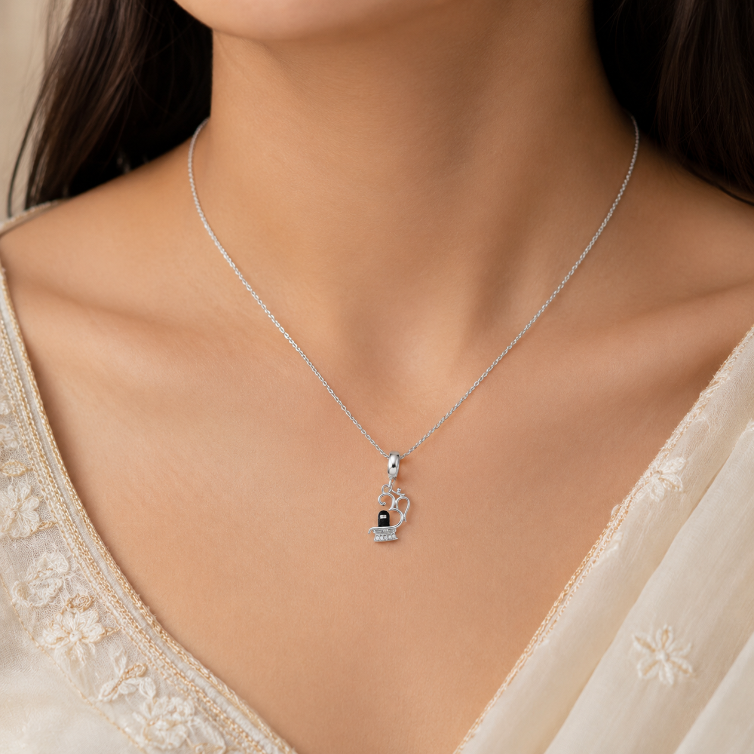 Silver Shiva Lingam Charm
