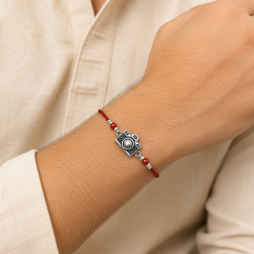Silver Camera Rakhi