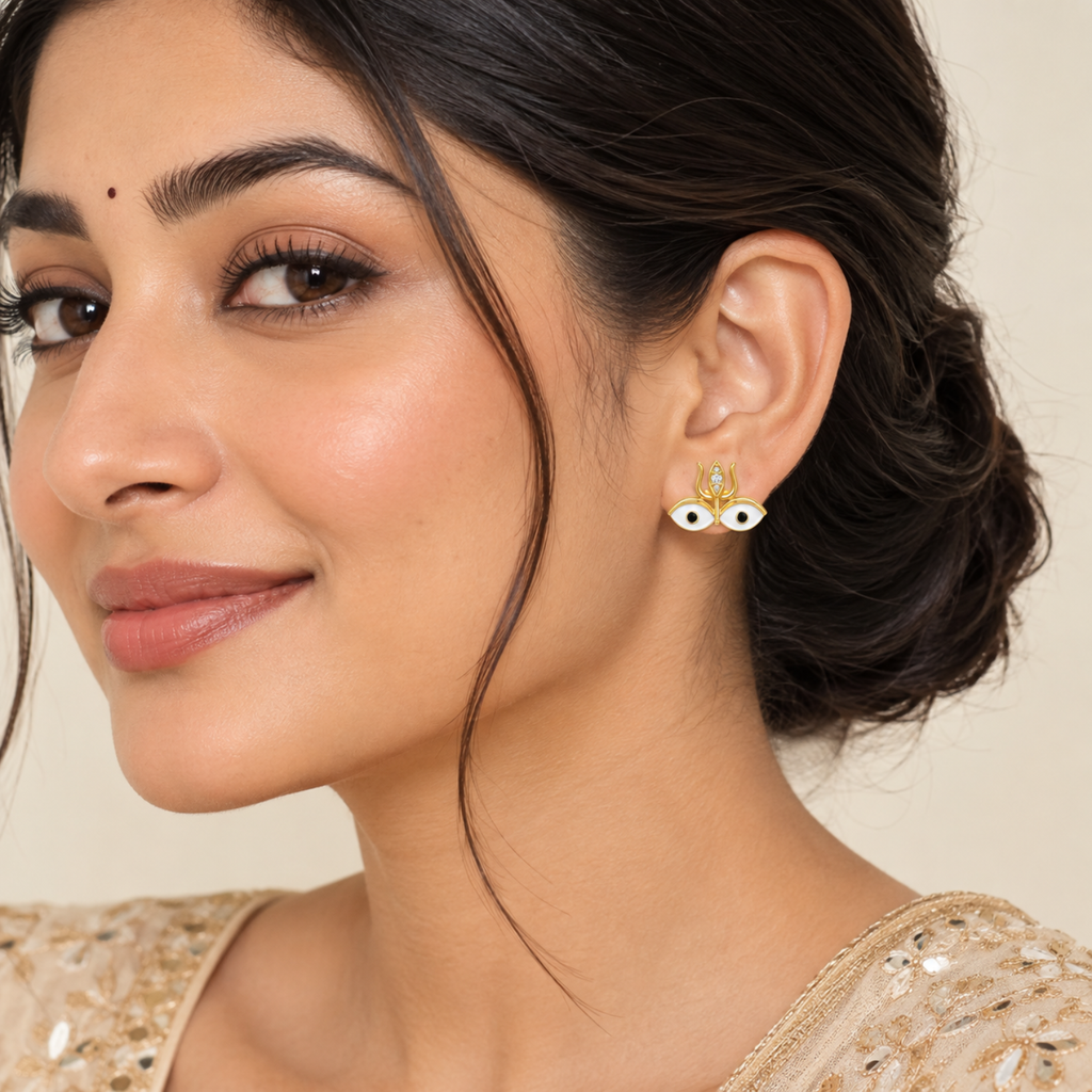 Silver Durga Drishti Studs