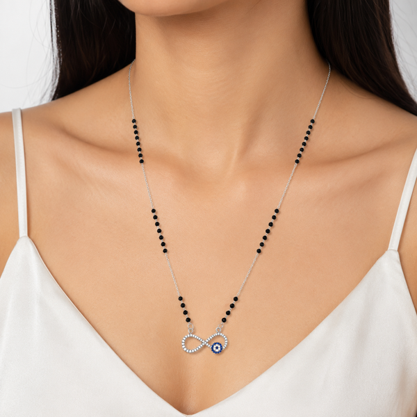 Silver Infinity Evil Eye Mangalsutra