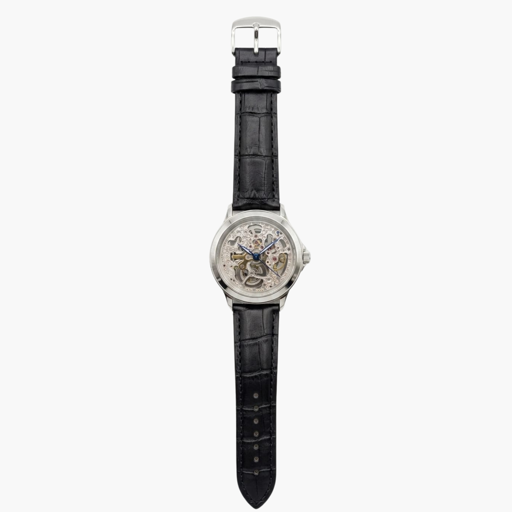 Silver Skeletal Automatic Watch
