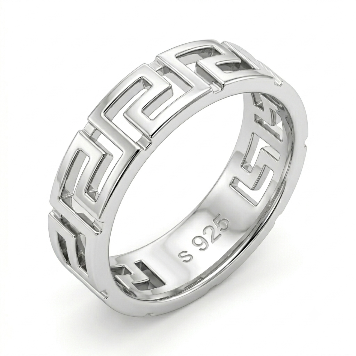 Silver Greek Band Ring