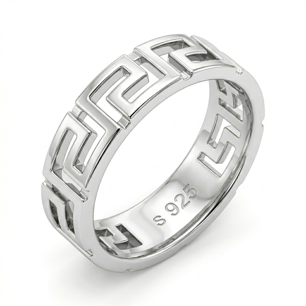 Silver Greek Band Ring