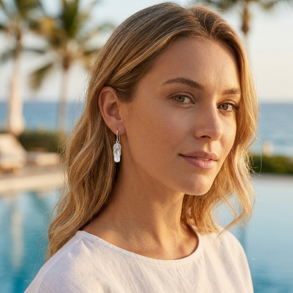 Silver Starfish Flip-Flop Earrings