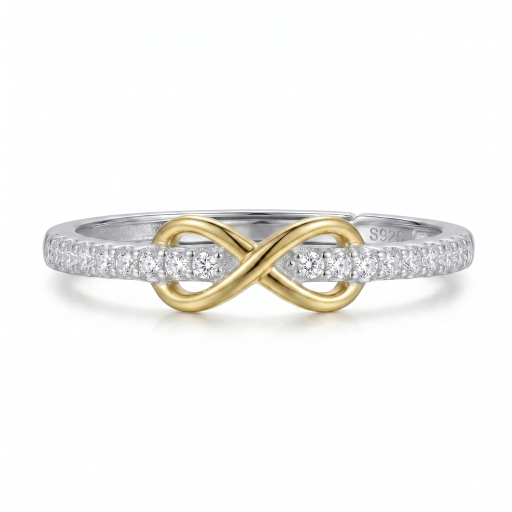 Silver Golden Infinity Ring