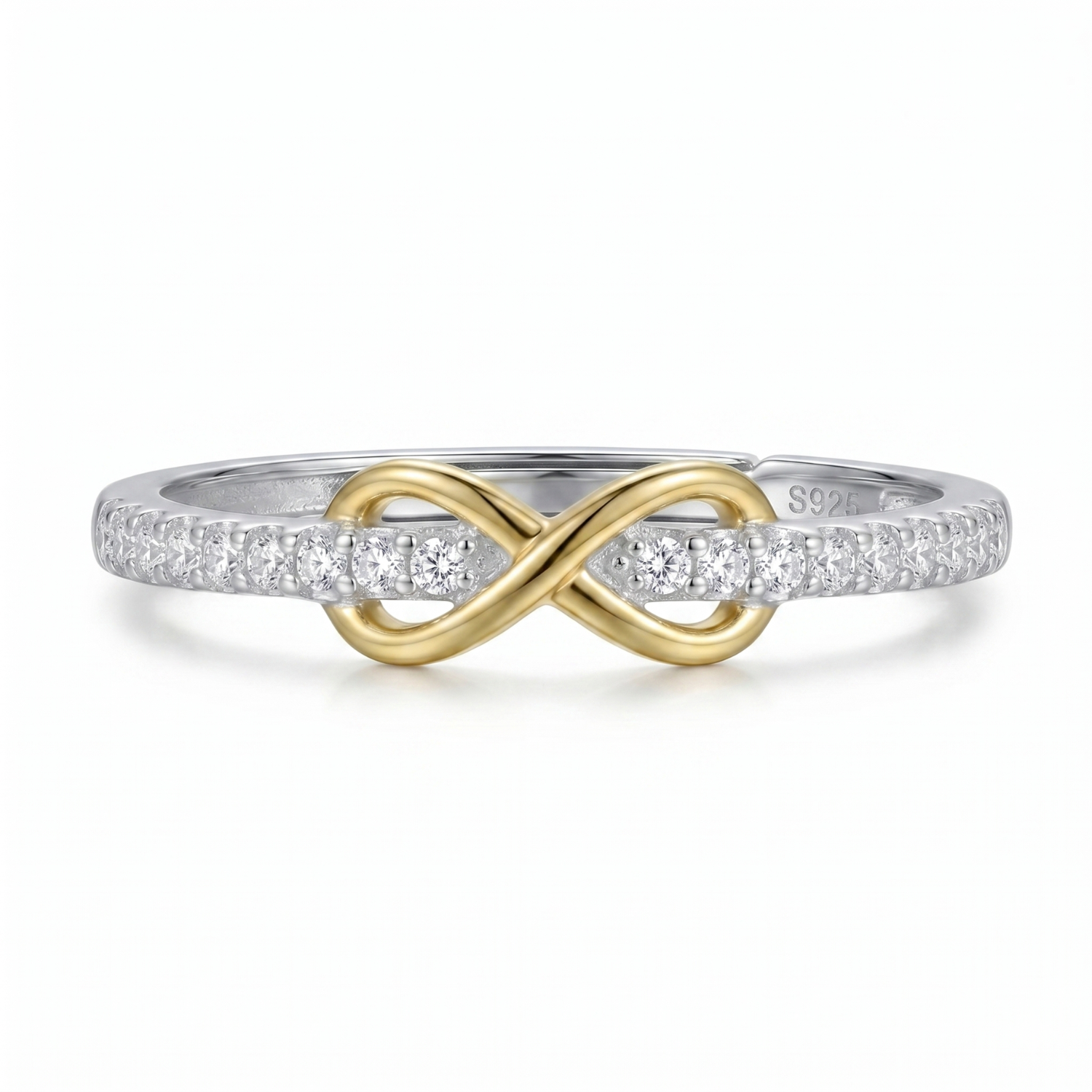 Silver Golden Infinity Ring
