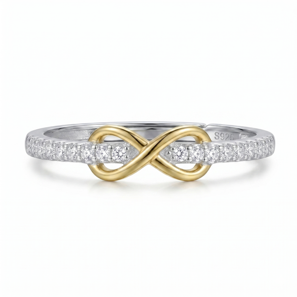 Silver Golden Infinity Ring