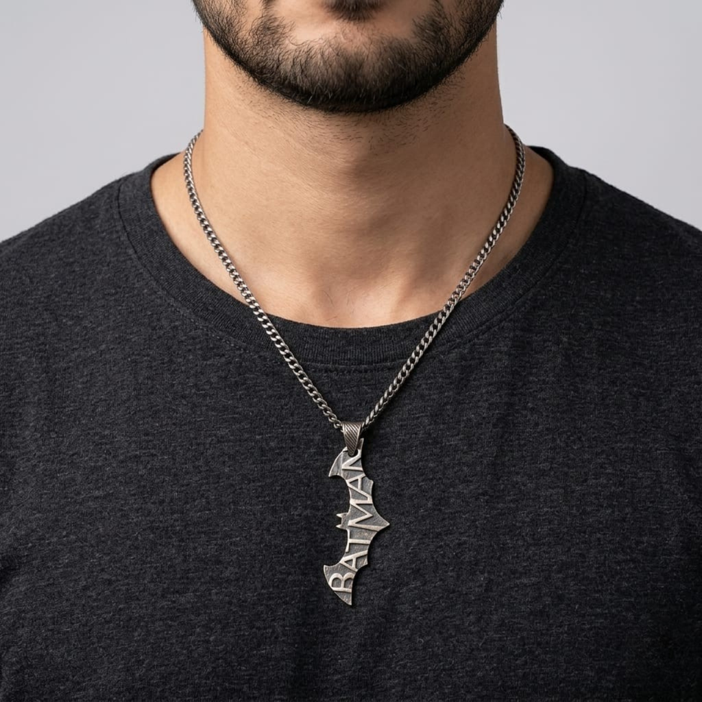 Silver Batman Emblem Pendant