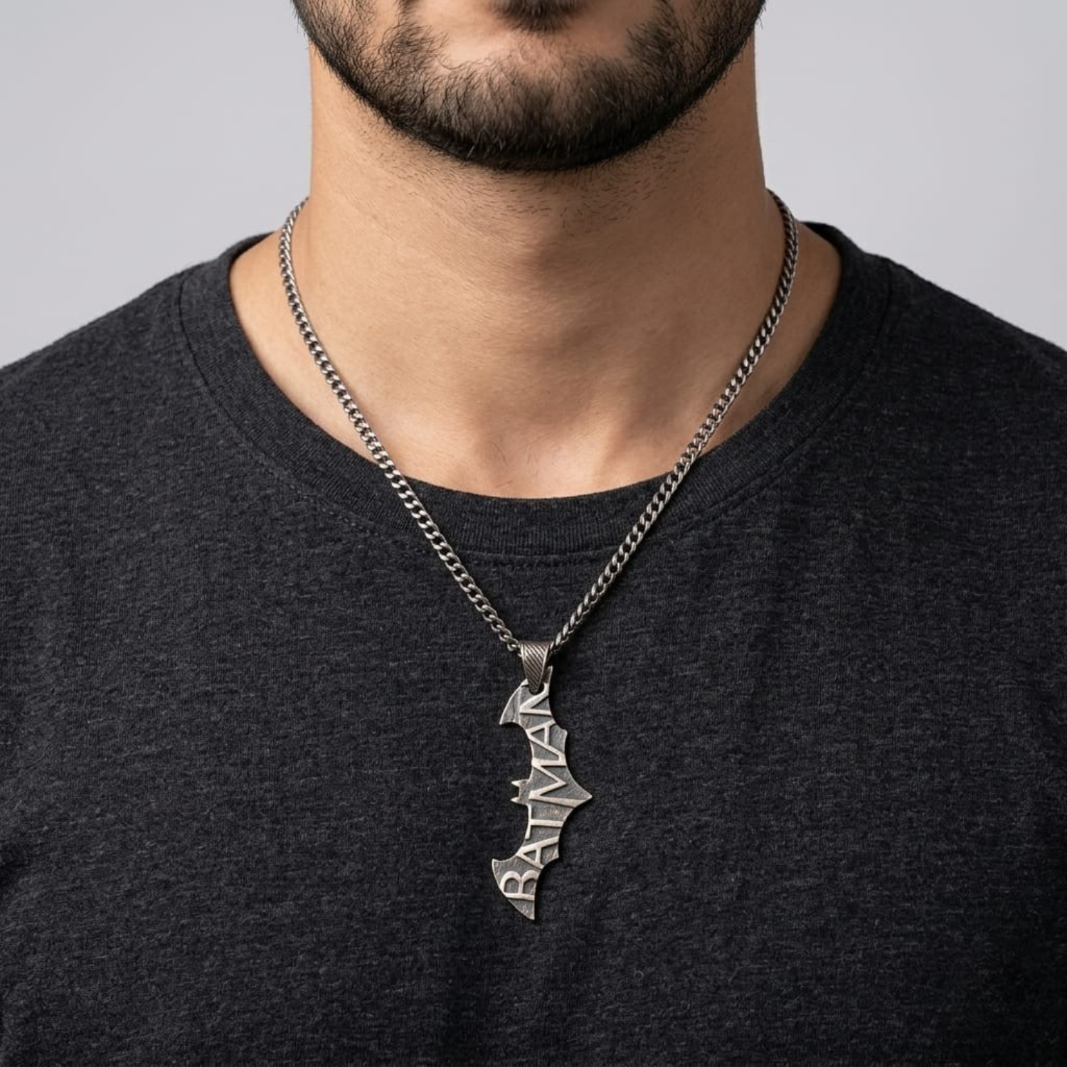 Silver Batman Emblem Pendant