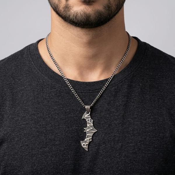 Silver Batman Emblem Pendant
