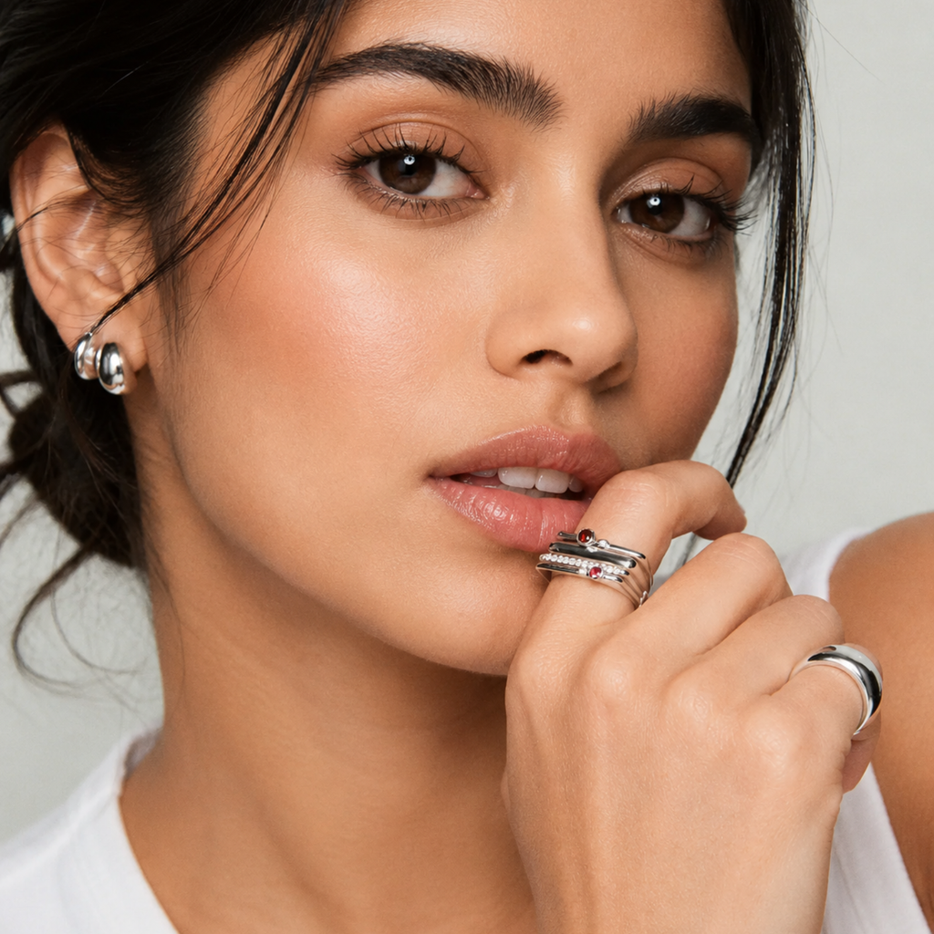 Silver Geometric Ring