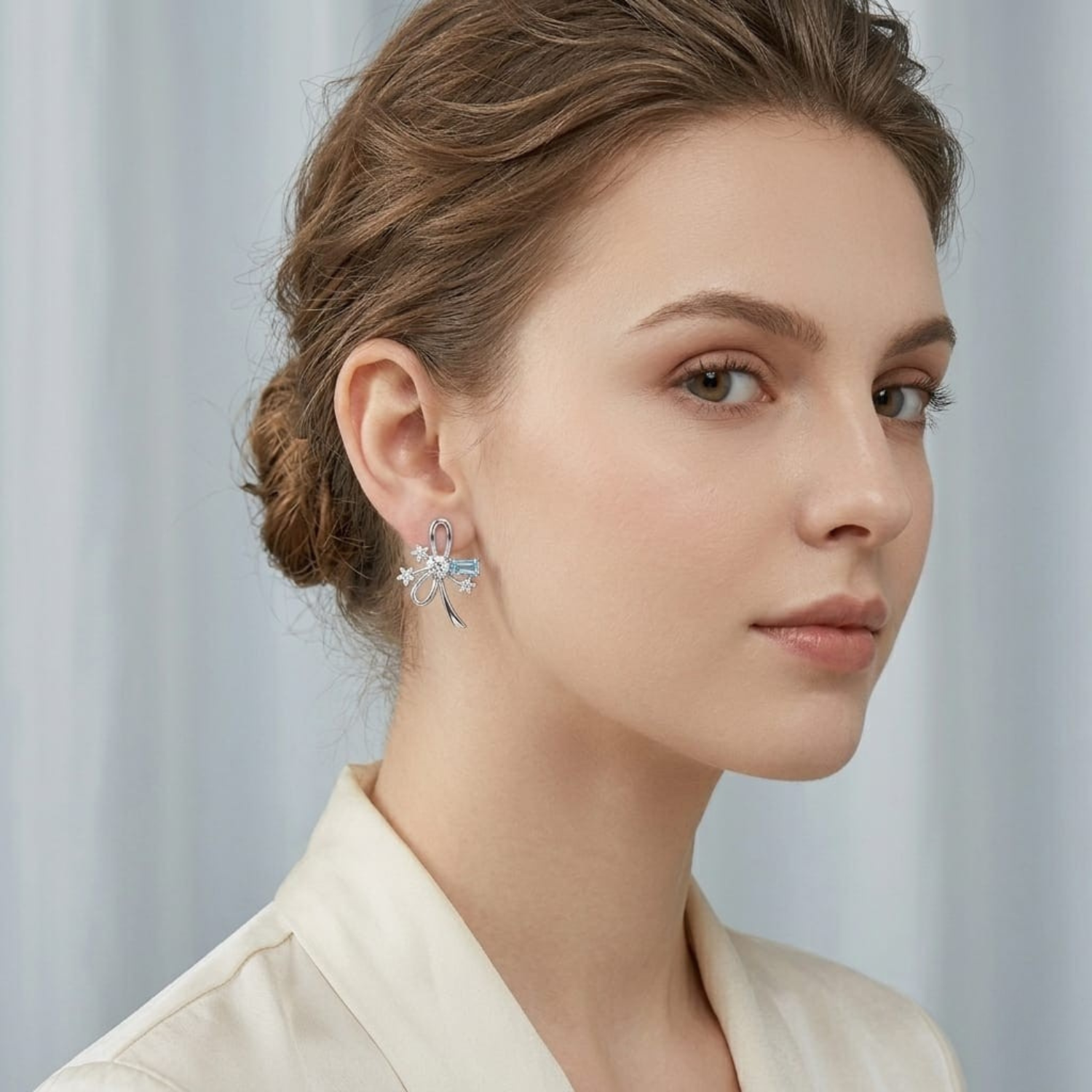 Silver Snowflake Bloom Earrings