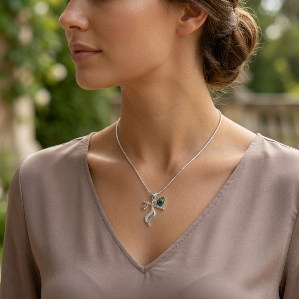 Silver Divine Flute Pendant