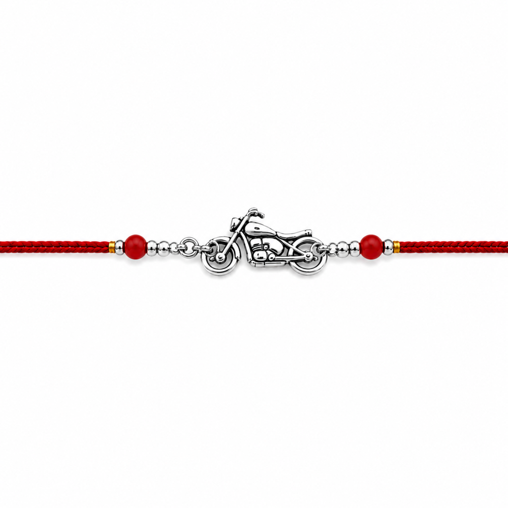 Silver Motorcycle Rakhi
