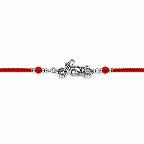 Silver Motorcycle Rakhi