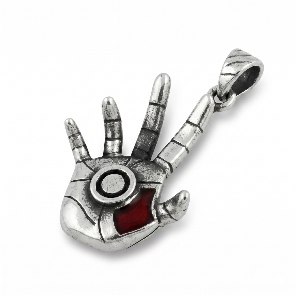 Silver Iron Man Hand Pendant