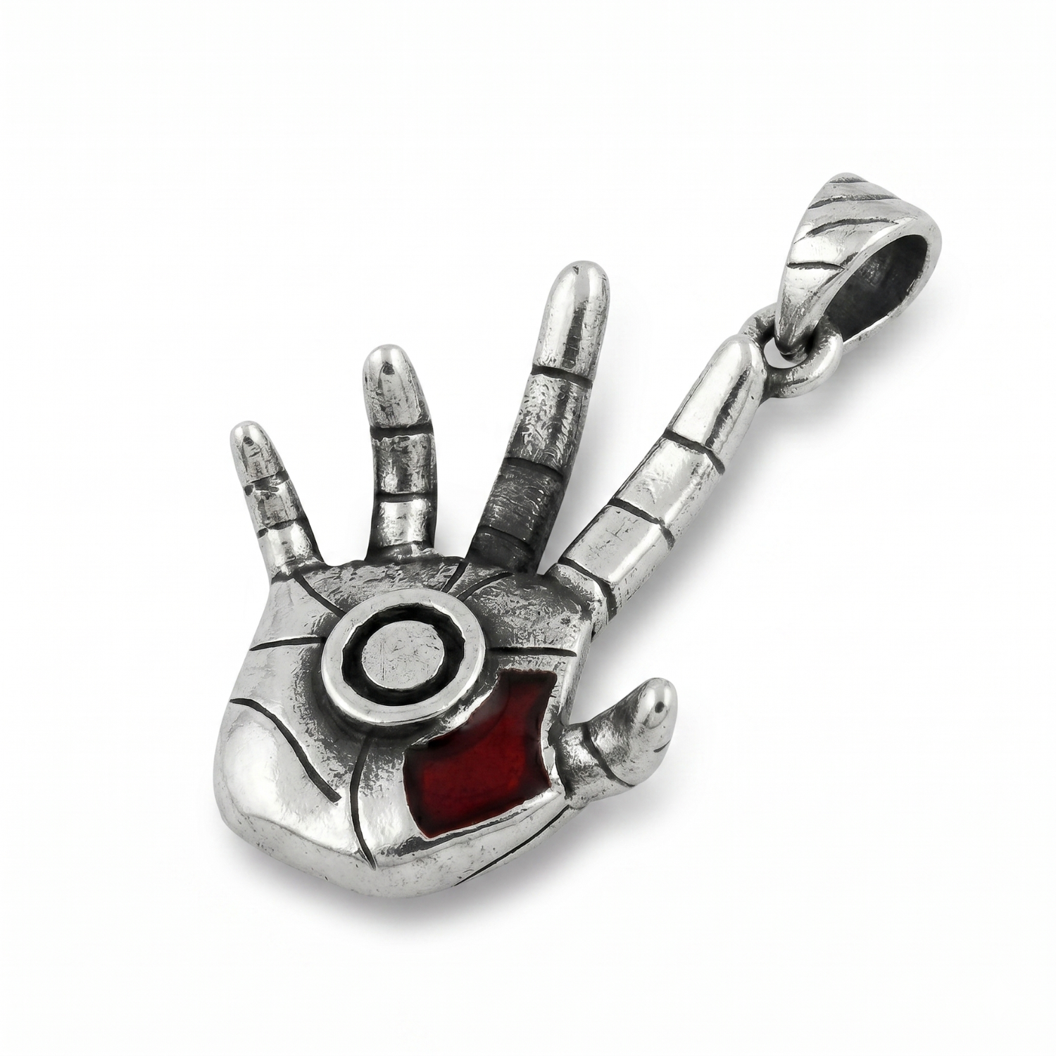 Silver Iron Man Hand Pendant