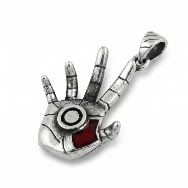 Silver Iron Man Hand Pendant