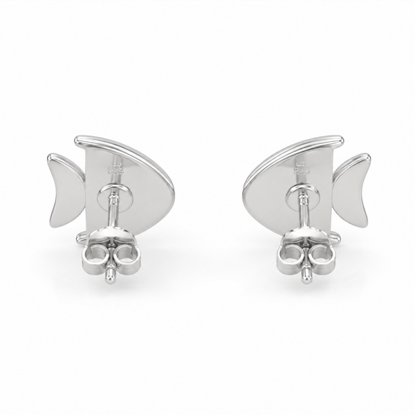 Silver Ocean Gleam Studs