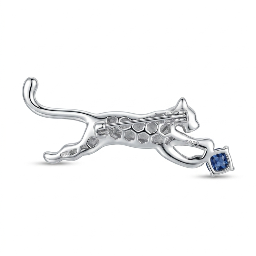 Silver Royal Panther Brooch