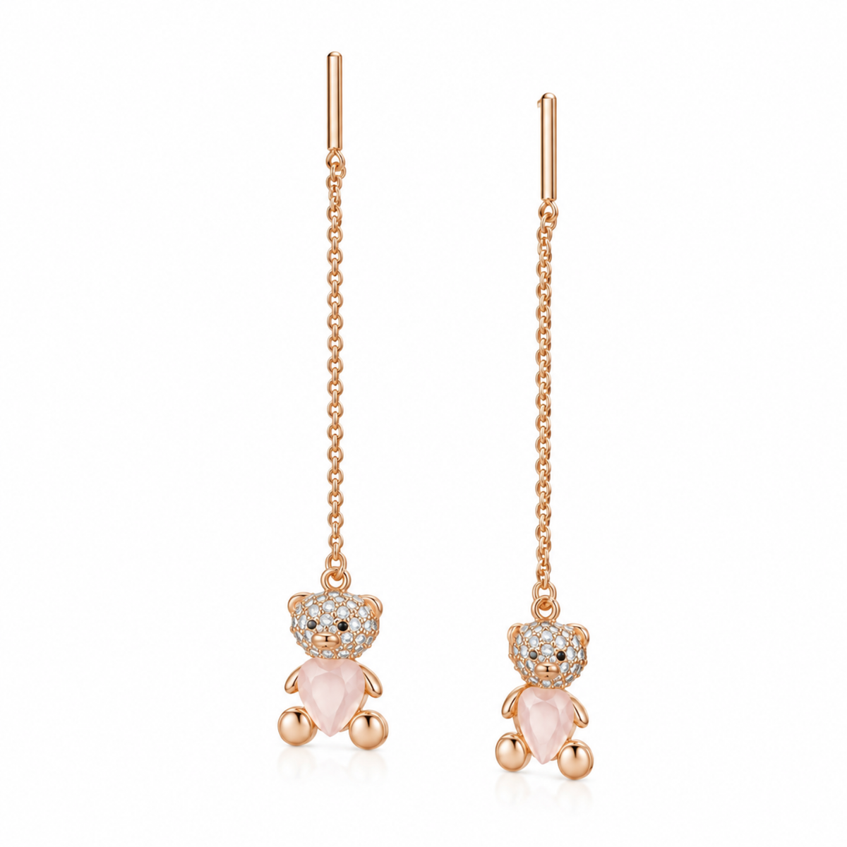 Silver Roselle Teddy Drop Earrings