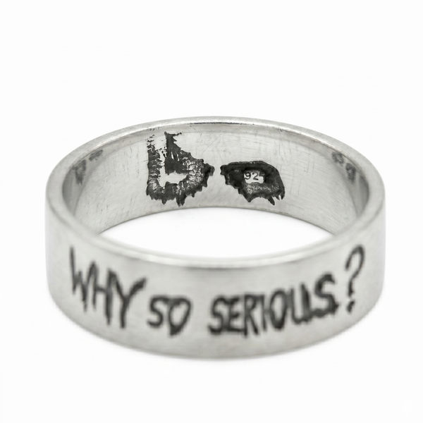 Silver Why So Serious Band Ring