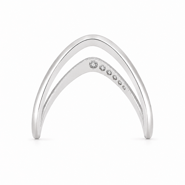 Silver Celeste V-Shaped Vanki Ring