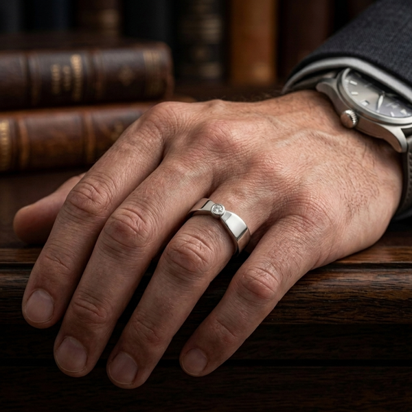 Silver Crown of Love Couple Rings