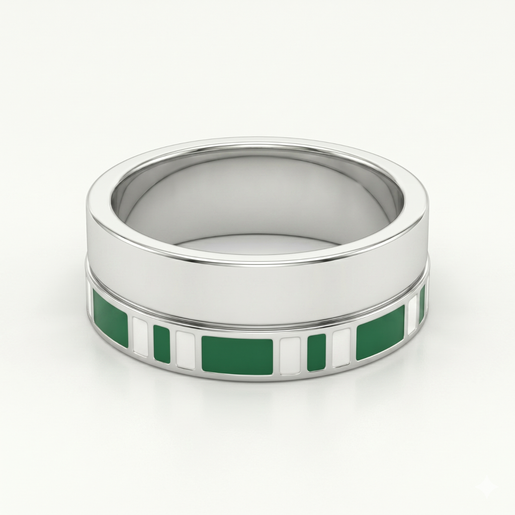 Silver Slytherin Legacy Band Ring