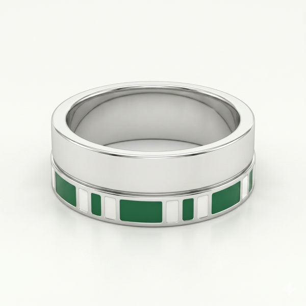 Silver Slytherin Legacy Band Ring