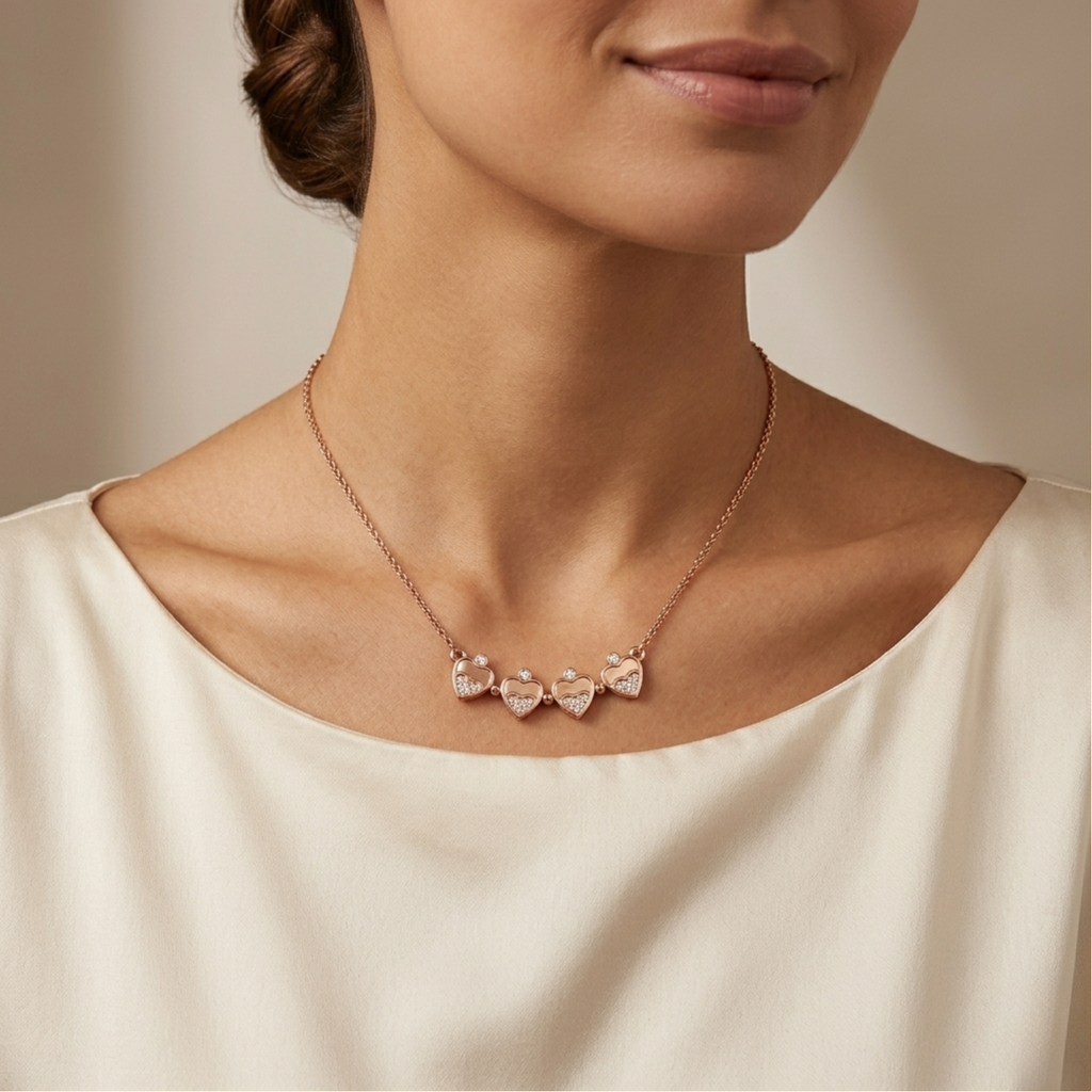 Silver Forever Linked Magnetic Heart Necklace