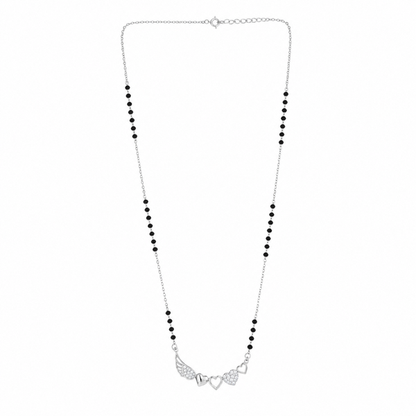 Silver Angel Wing & Heart Mangalsutra