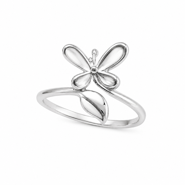 Silver Midnight Butterfly Ring