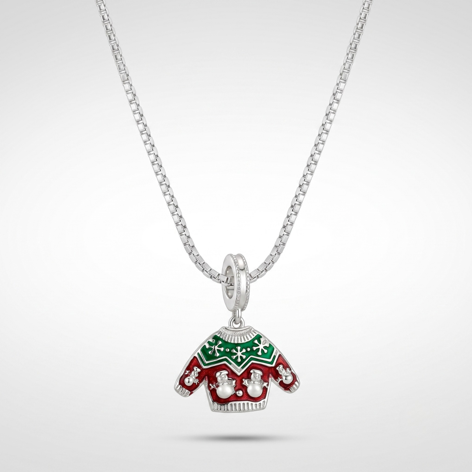 Silver Box Charm Keeper Chain