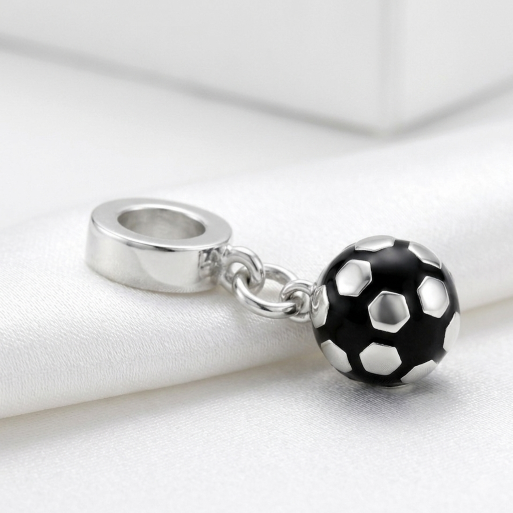 Silver Football Charm
