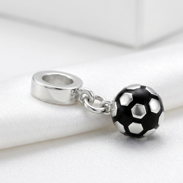 Silver Football Charm