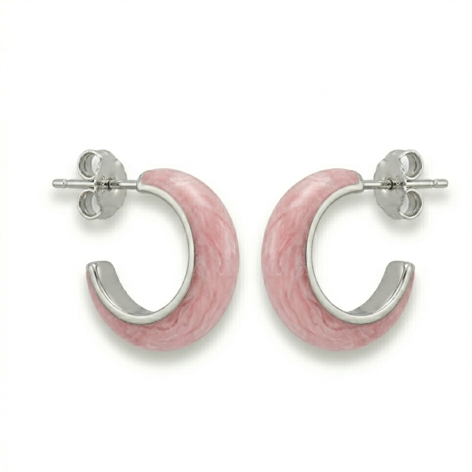 Silver Aurora Pink Earrings