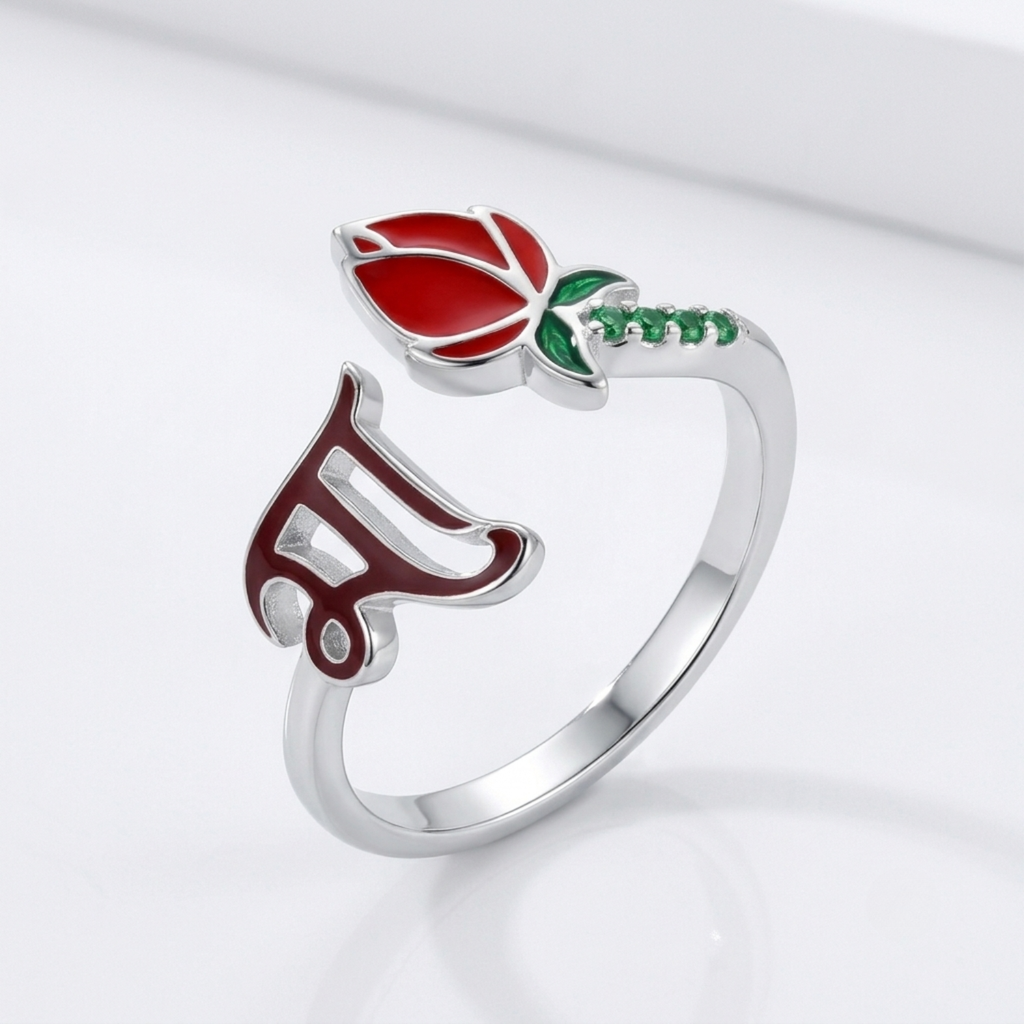 Silver Durga Shakti Lotus Ring