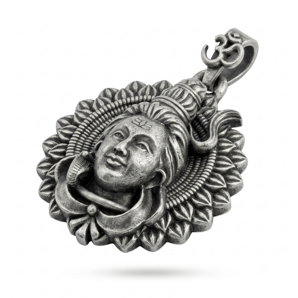 Silver Lord Shiva with Om Pendant