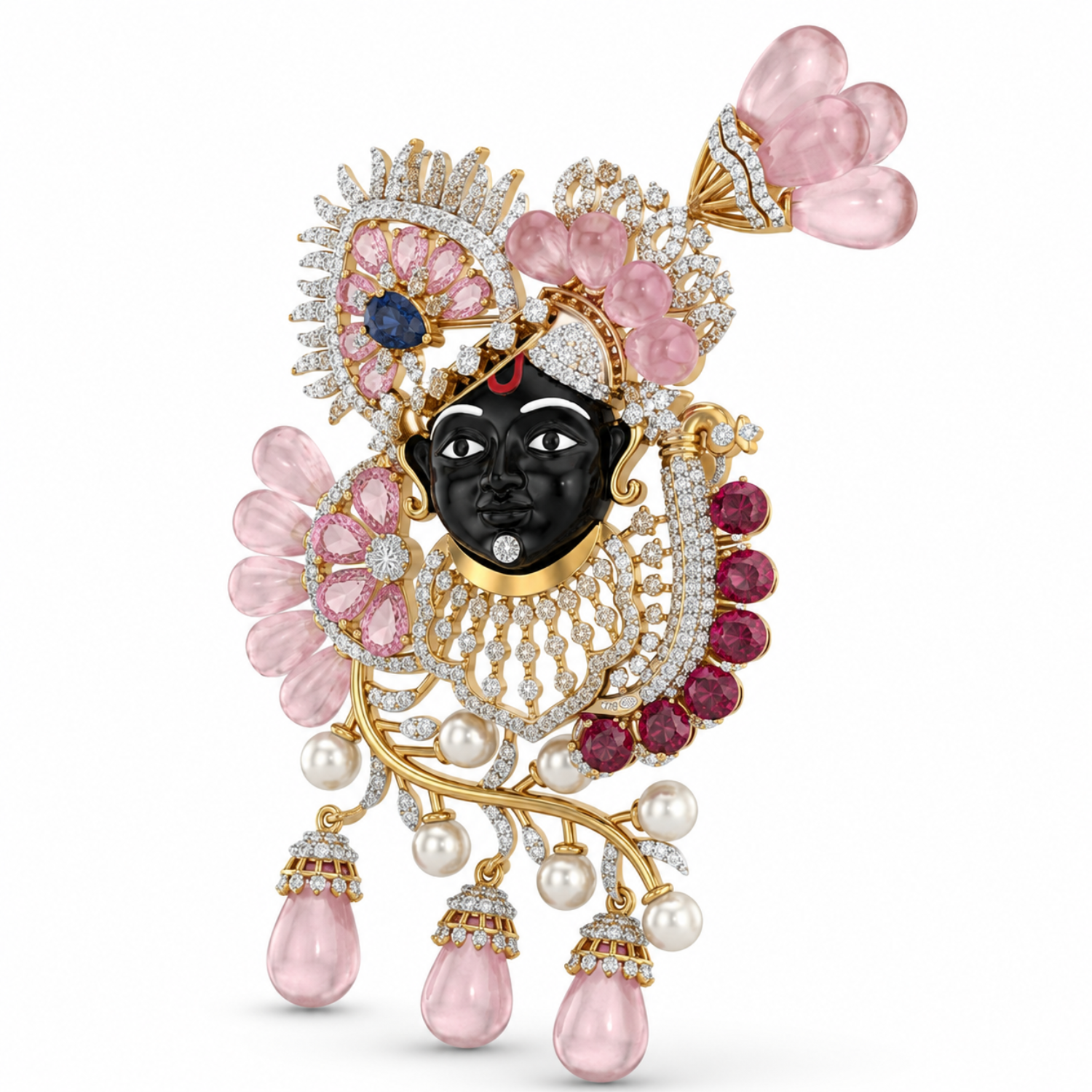 Silver Shrinathji Shringar Pendant
