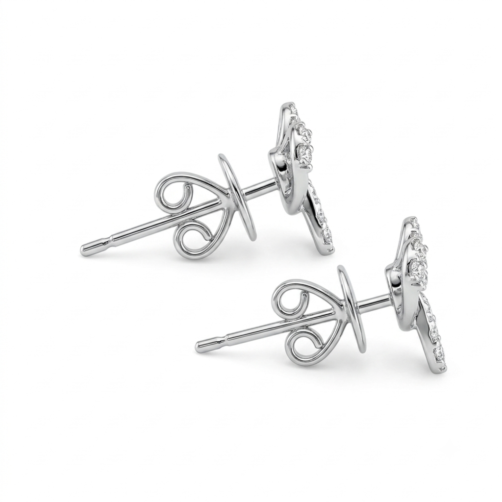 Silver Bow Elegance Stud Earrings
