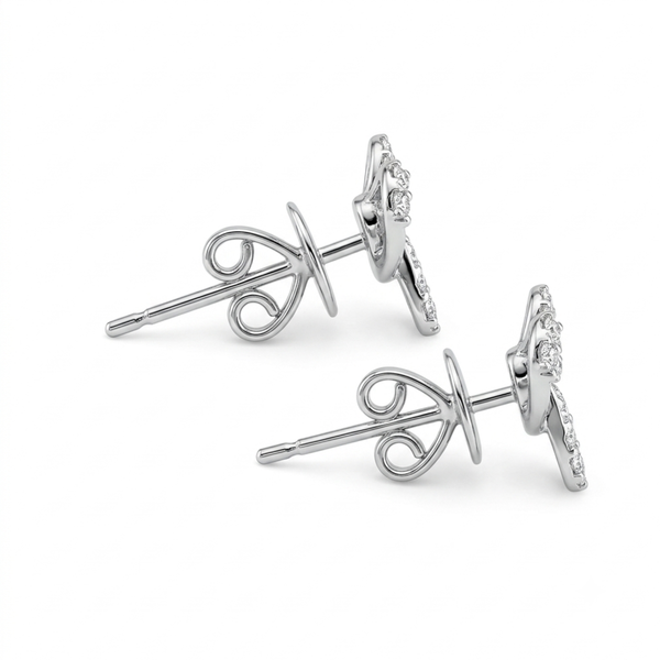Silver Bow Elegance Stud Earrings