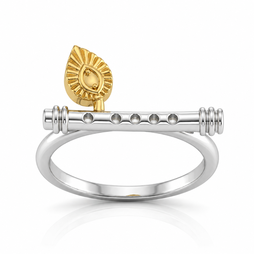Silver Krishna’s Divine Murali Ring