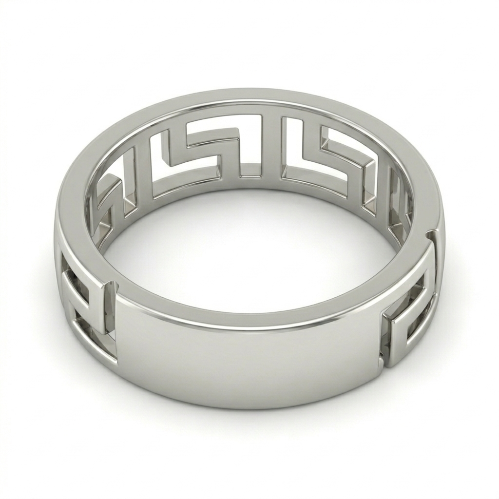 Silver Greek Band Ring